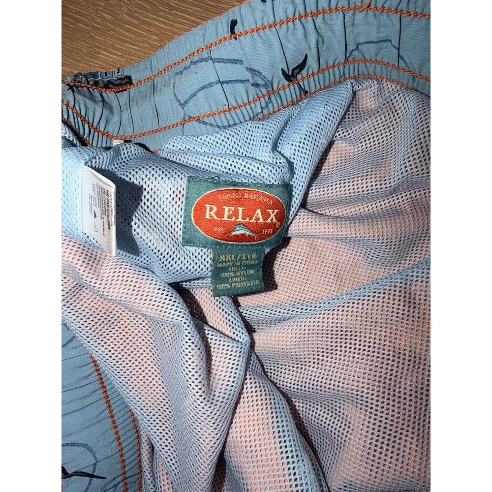 Tommy Bahama Relax Swim Trunks Men Orange Nylon Mesh Lined Pockets XXL 2XL